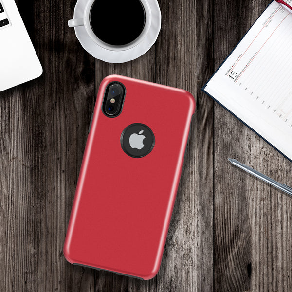 Apple iPhone XS Max Case Rugged Drop-Proof Heavy Duty TPU Smooth Finish with Raised Camera Opening - Red