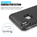 Apple iPhone XS Max Case Rugged Drop-Proof Heavy Duty TPU Carbon Fiber Finish - Black