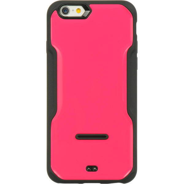 Apple iPhone 6, iPhone 6S Case Rugged Drop-Proof Heavy Duty Black TPU + with with Coin Slot Stand Kickstand - Hot Pink