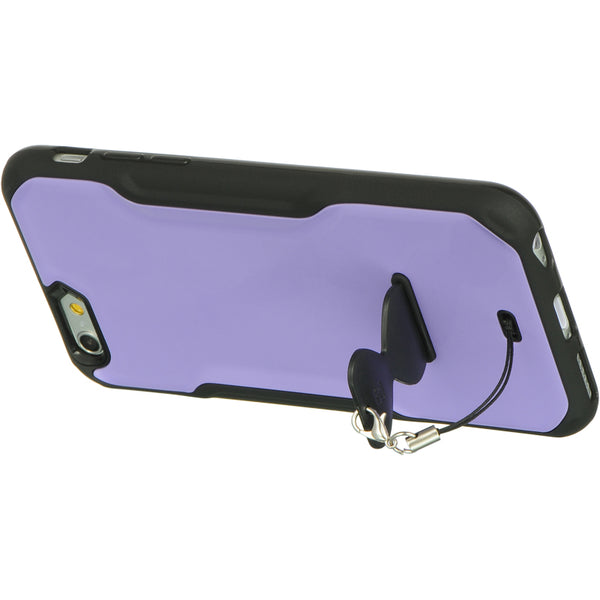 Apple iPhone 6, iPhone 6S Case Rugged Drop-proof Heavy Duty Black TPU + Coin Stand Kickstand - Purple