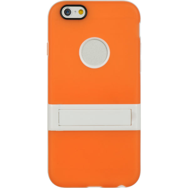 Apple iPhone 6, iPhone 6S Case Rugged Drop-Proof Heavy Duty with Stand Kickstand Tinted Orange TPU + White