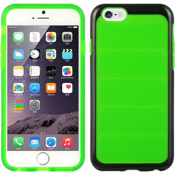 Apple iPhone 6, iPhone 6S Case Rugged Drop-proof Heavy Duty Black Frame + Tint Green