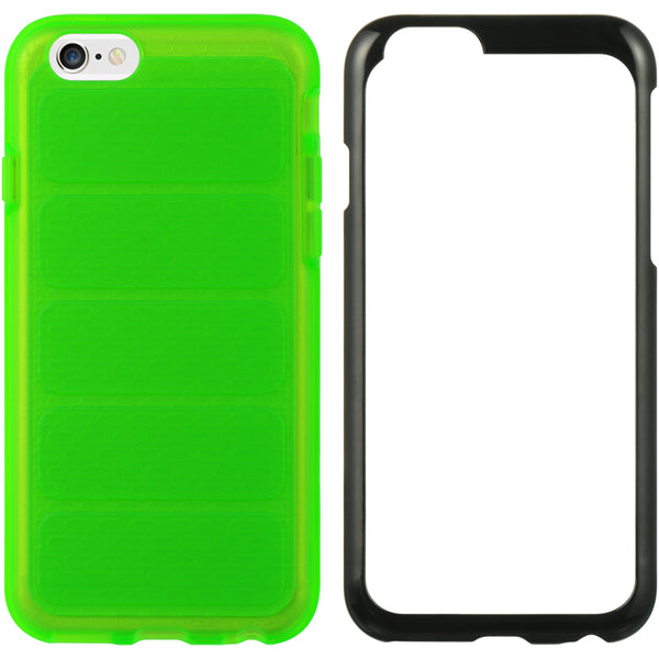 Apple iPhone 6, iPhone 6S Case Rugged Drop-Proof Heavy Duty Black Frame + Tint Green