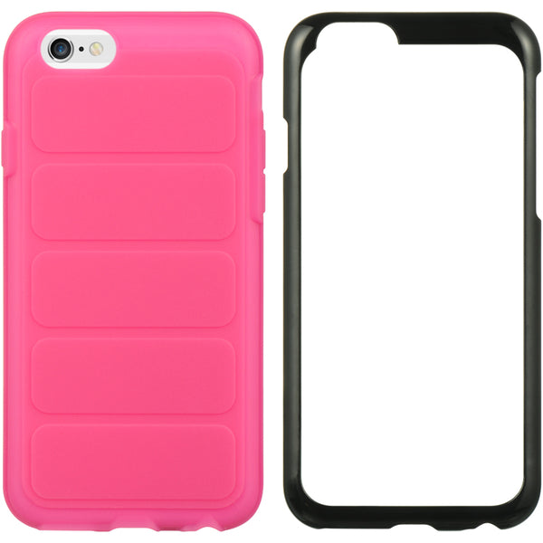Apple iPhone 6, iPhone 6S Case Rugged Drop-Proof Heavy Duty Black Frame + Tint Hot Pink