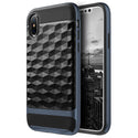 Apple iPhone XS, iPhone X Case Rugged Drop-proof Diamond Wave TPU with Color Frame Heavy Duty Protection - Navy Blue