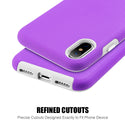 Apple iPhone XS, iPhone X Case Rugged Drop-Proof Anti-Slip Grip Texture - Purple