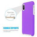Apple iPhone XS, iPhone X Case Rugged Drop-Proof Anti-Slip Grip Texture - Purple