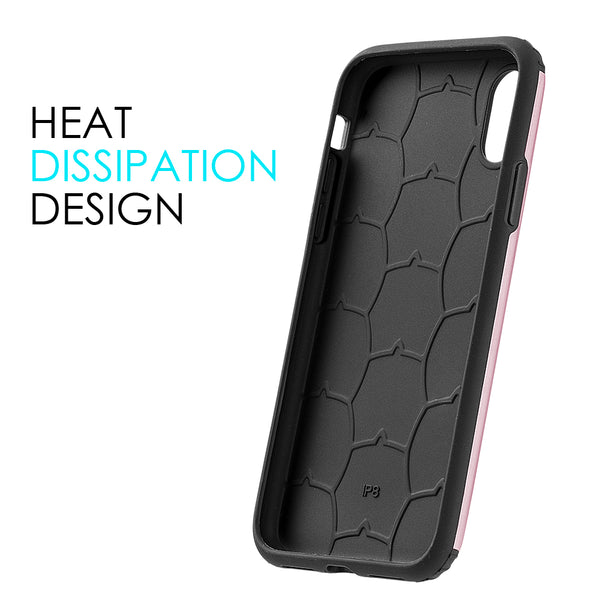 Apple iPhone XS, iPhone X Case Rugged Drop-Proof TPU Armor Impact Absorption - Rose Gold