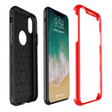Apple iPhone XS, iPhone X Screen Protector and Case Rugged Drop-Proof Heavy Duty Silk Style TPU Frame with Tempered Glass Screen Protector - Red