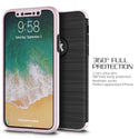 Apple iPhone XS, iPhone X Screen Protector and Case Rugged Drop-Proof Heavy Duty Silk Style TPU Frame with Tempered Glass Screen Protector - Rose Gold