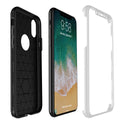 Apple iPhone XS, iPhone X Screen Protector and Case Rugged Drop-Proof Heavy Duty Silk Style TPU Frame with Tempered Glass Screen Protector - Silver