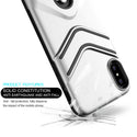 Apple iPhone XS, iPhone X Case Rugged Drop-Proof with Metal Cap Stand Kickstand & Lanyard - Silver