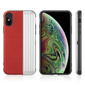 Case for Apple iPhone XS Max The Kard Dual Hybrid with Card Slot and Magnetic Closure - Red & Silver