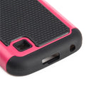 LG K3 Case Rugged Drop-Proof Anti-Slip Grip Black TPU + Hot Pink