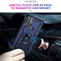 Case for Moto G Play 2023 Rubberized Hybrid Protective with Shock Absorption & Built-In Rotatable Ring Stand - Navy