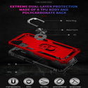 Case for Samsung Galaxy A14 4G / 5G Rubberized Hybrid Protective with Shock Absorption & Built-In Rotatable Ring Stand - Red