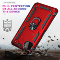Case for Samsung Galaxy A22 5G / Celero 5G Rubberized Hybrid Protective with Shock Absorption & Built-In Rotatable Ring Stand - Red