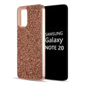 Samsung Galaxy Note 20 Case Rugged Drop-proof Diamond Platinum Bumper with Electroplated Frame - Rose Gold