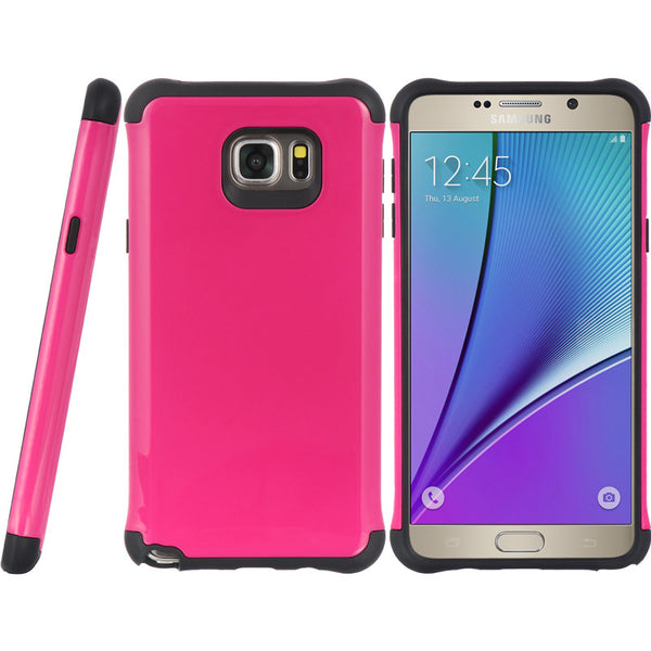Samsung Galaxy Note 5 Case Rugged Drop-proof TPU with Raised Bumper - Hot Pink