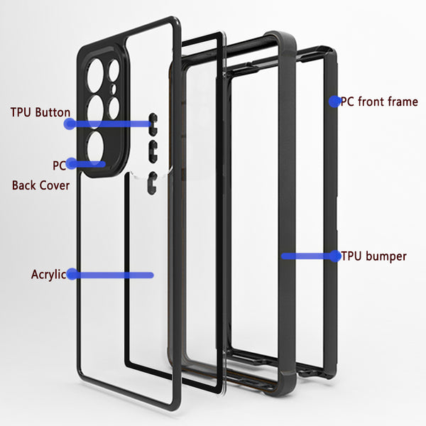 Case for Samsung Galaxy S23+ 2-In-1 Dual Protective Acrylic with Shockproof Corners - Black