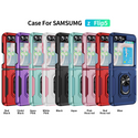 Case for Samsung Galaxy Z Flip 5 Rubberized Hybrid Protective with Shock Absorption & Built In Rotatable Ring Stand - Black