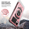 Case for TCL Ion Z / A3 / A30 Military Grade Ring Car Mount Kickstand with Tempered Glass Hybrid Hard PC Soft TPU Shockproof Protective - Red