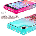 Case for TCL Ion Z / A3 Liquid Glitter Phone Waterfall Floating Quicksand Bling Sparkle Cute Protective Girls Women Cover Case for TCL Ion Z / A3 withTemper Glass - (Blue / Purple Gradient)
