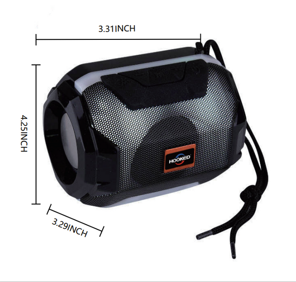 Universal Mini Stereo Bluetooth Speaker Fm LED Flashing Wireless Portal Speaker - Black