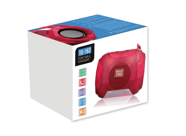 Universal Mini Stereo Bluetooth Speaker Fm LED Flashing Wireless Portal Speaker - Red