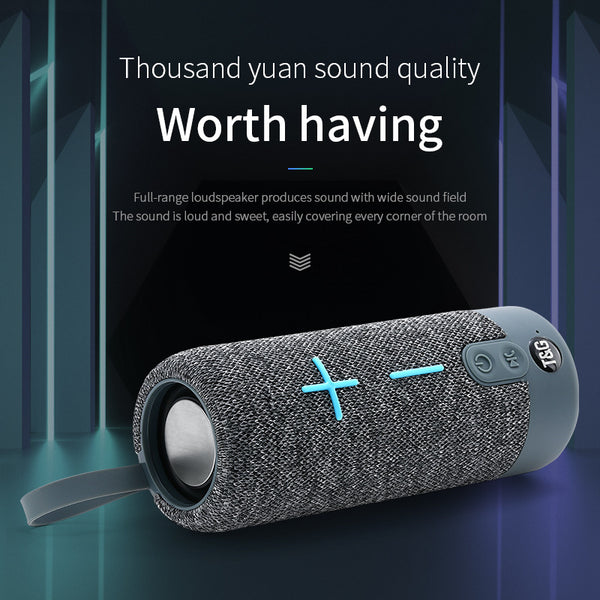 Universal 20W Portable Fabric Wireless Bluetooth Speaker Boombox with Strap Supports TWS - Black