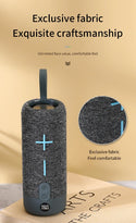 Universal 20W Portable Fabric Wireless Bluetooth Speaker Boombox with Strap Supports TWS - Grey