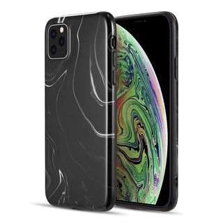 Apple iPhone 11 Max Case Rugged Drop-proof Marble TPU - Black Swirl