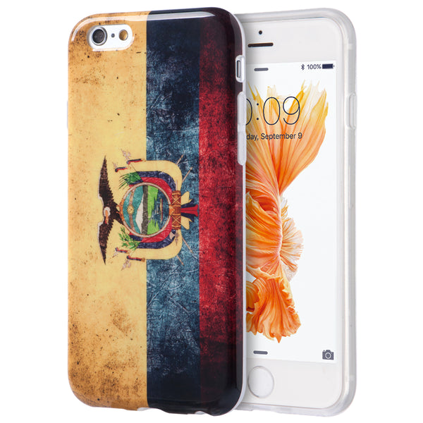 Apple iPhone 6, iPhone 6S Case Rugged Drop-proof TPU Vintage Patriotic Flag - Ecuador