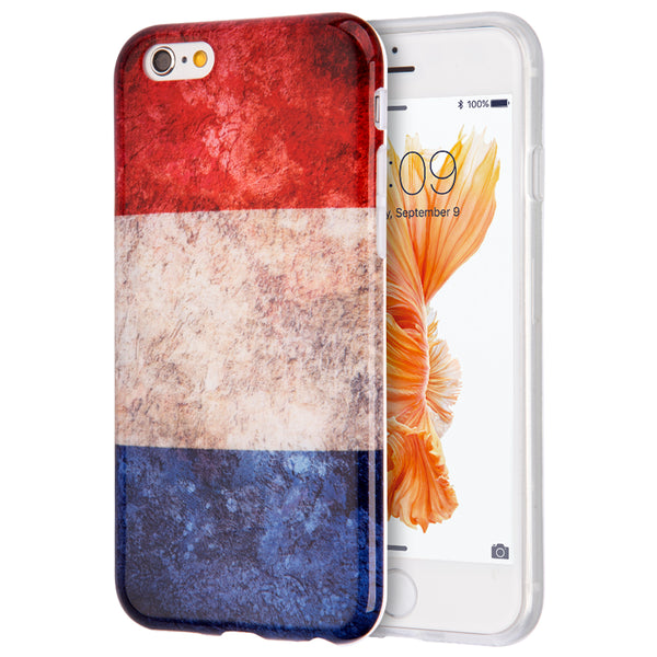 Apple iPhone 6, iPhone 6S Case Rugged Drop-proof TPU Vintage Patriotic Flag - France