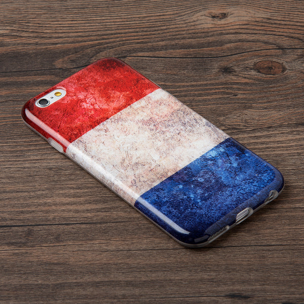 Apple iPhone 6, iPhone 6S Case Rugged Drop-Proof TPU Vintage Patriotic Flag - France