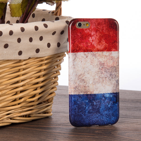 Apple iPhone 6, iPhone 6S Case Rugged Drop-Proof TPU Vintage Patriotic Flag - France