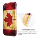 Apple iPhone XS, iPhone X Case Rugged Drop-Proof TPU Vintage Patriotic Flag - Canada