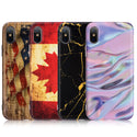 Apple iPhone XS, iPhone X Case Rugged Drop-Proof TPU Vintage Patriotic Flag - Canada