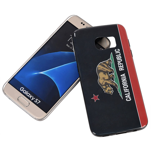 Samsung Galaxy S7 Case Rugged Drop-Proof Black TPU California