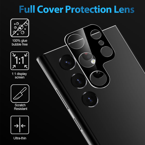 Anti-Glare Protective Precise Lens Shield Protection for Samsung Galaxy S23 Ultra - Black