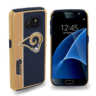 Case for Samsung Galaxy S7 Cover Los Angeles Rams Bold Dual Hybrid - TPU