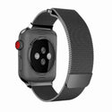 Case for Apple Watch Series 3 2 1 Stainless Steel Mesh Milanese Loop Compatible Case for Apple Watch Band with 42mm Adjustable Magnetic Closure Replacement Wristband Apple Watch Band - Black