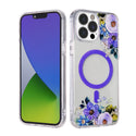 Apple iPhone 14 Pro Max Case Rugged Drop-proof Floral Design MagSafe Compatible with Raise Camera Protection - Lavender Floral
