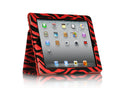 Apple iPad 2 Case Rugged Drop-proof Pouch Stand Kickstand Zebra - Black / Red