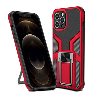 Apple iPhone 12 Pro Max Case Rugged Drop-proof Mech Design with Impact Absorption & Magnetic Kickstand - Red