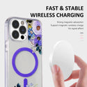 Apple iPhone 14 Pro Max Case Rugged Drop-Proof Floral Design MagSafe Compatible with Raise Camera Protection - Lavender Floral