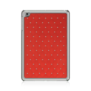 Apple iPad Mini Case Rugged Drop-proof Chrome Plaid Diamond Studded - Red