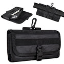 Universal Case Rugged Drop-proof 7" Extra Large Nylon Horizontal Pouch with Front Buckle & Card Slot - Black
