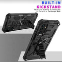 Case for Samsung Galaxy A14 5G Military Grade Ring Car Mount Kickstand with Tempered Glass Hybrid Hard PC Soft TPU Shockproof Protective - Black