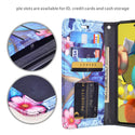 Case for Samsung Galaxy A14 5G Wallet Wrist Strap Pu Leather Wallet Kickstand with Id & Credit Card Slots - Blue Butterfly